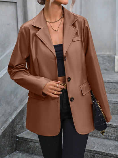 Elegant Dress | Slim Fit PU Leather Elegant Classic