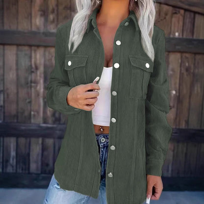 Men's Oversized Corduroy Shirt Jacket Button-down Layering
