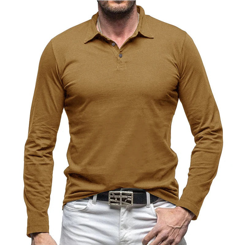 Elegantes Herrenhemd Slim Fit Langarm Knopfverschluss