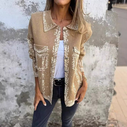 Knitted Dress Wool Blend Casual Fit Metal Buttons