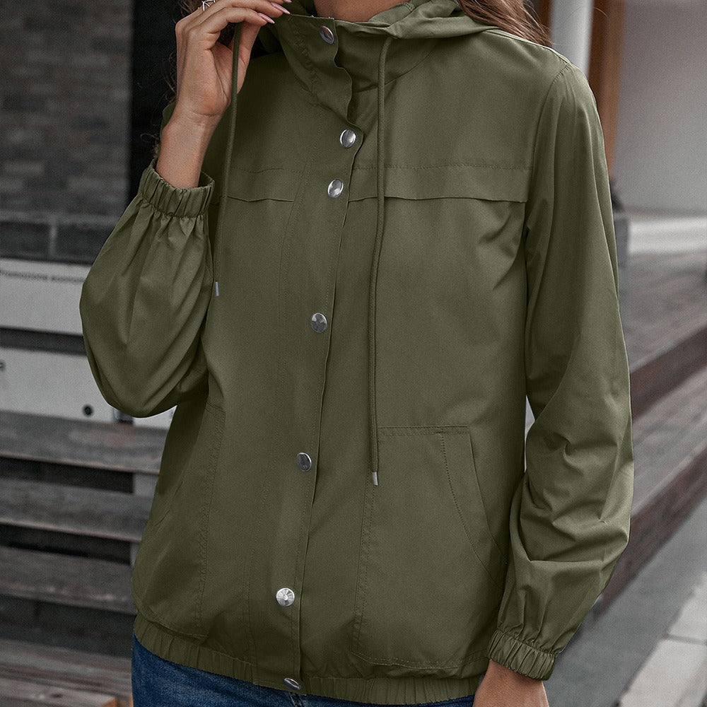 Rain Jacket Waterproof Functional Hood and Pockets