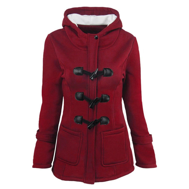 Stylish winter coat with hood and tailored fit