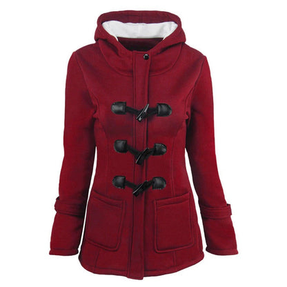 Stylish winter coat with hood and tailored fit