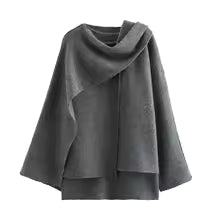 Oversized Knitted Cardigan Asymmetrical Mid-Length