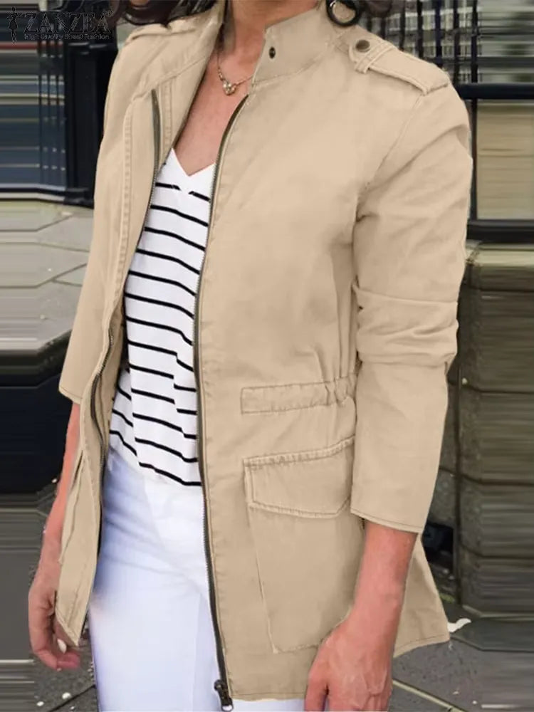 Comfortable Cargo Jacket Cotton Zipper