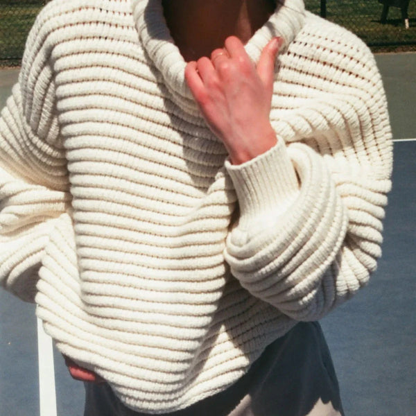 Große Strickpullover Damen Übergröße Wollmix - IdealeKleiden