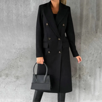Women's Classic Wool Trench Coat Tailored Fit