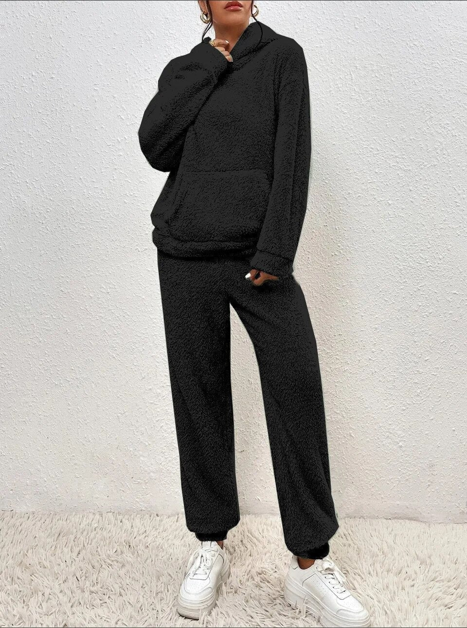 Cozy Lounge Set Teddy Fleece Hoodie