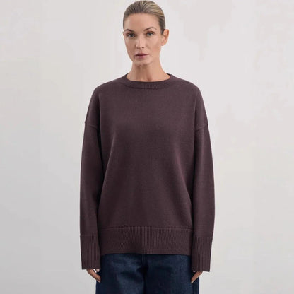 Bequemes Strickkleid Lässig Langärmlig