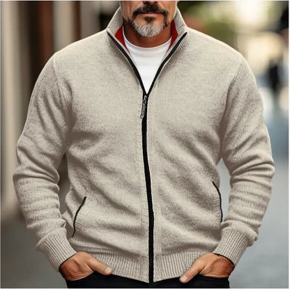 Männer Cardigan Stehkragen Mit Seitentaschen - IdealeKleiden