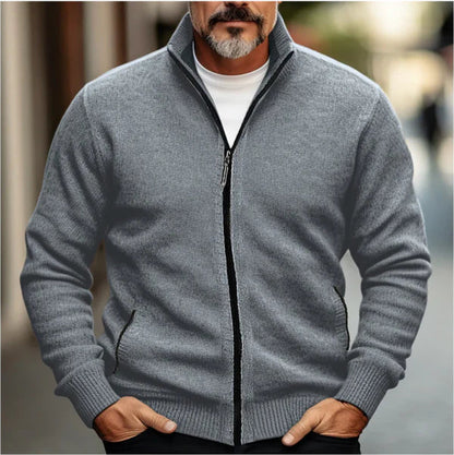 Men's Warm Cardigan With Side Pockets