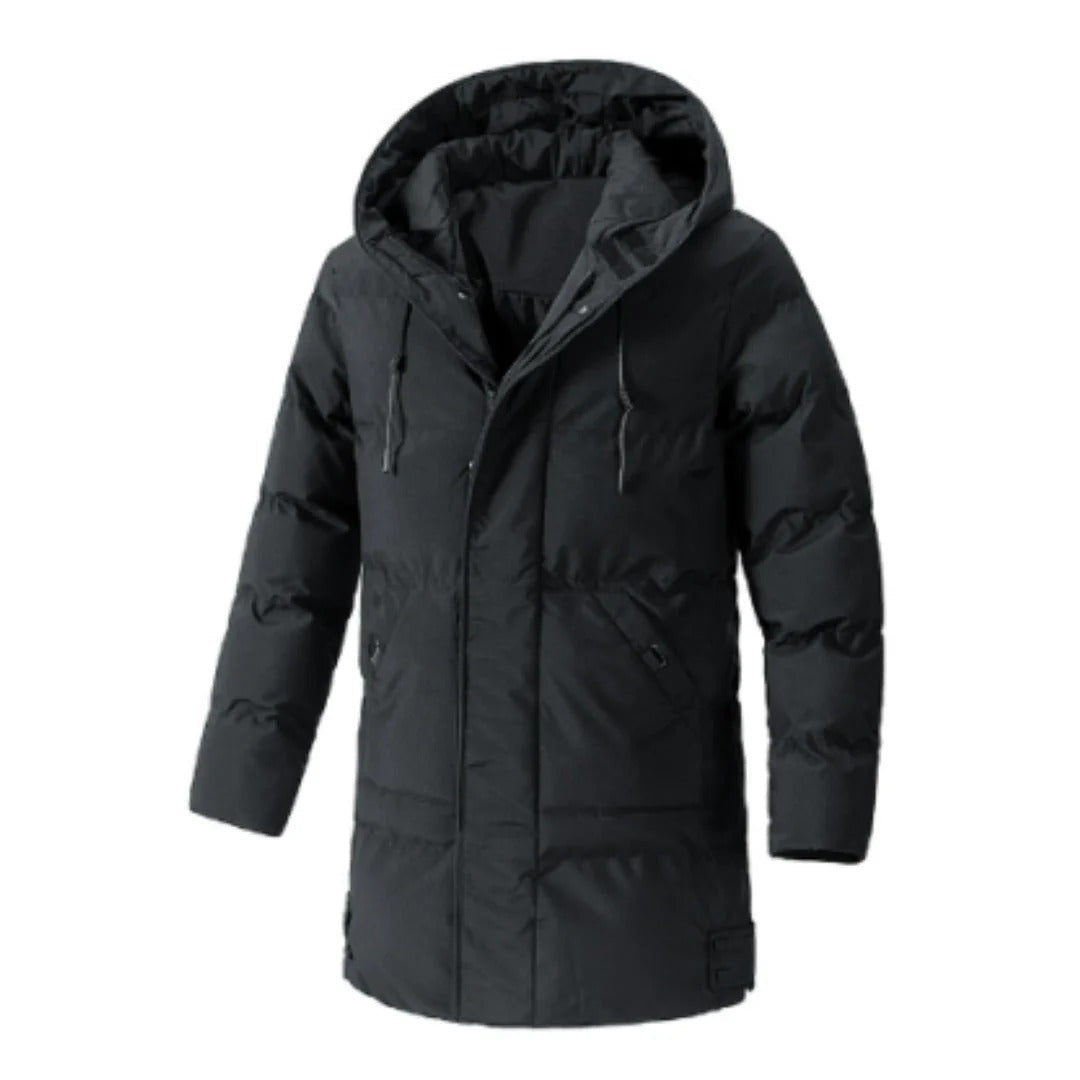 Water-repellent Winter Jacket Hooded Mid-length