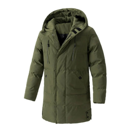 Water-repellent Winter Jacket Hooded Mid-length