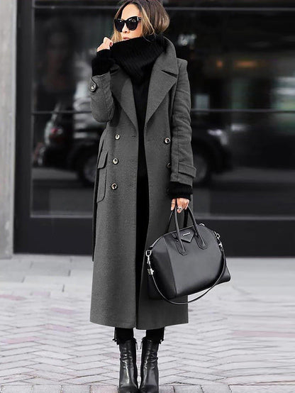 Elegant Women's Wool Fitted Coat