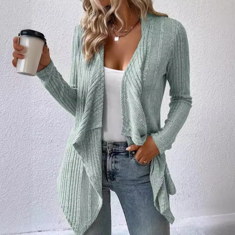 Comfortable Wool Blend Relaxed Fit Cardigan
