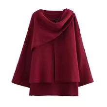 Oversized Knitted Cardigan Asymmetrical Mid-Length
