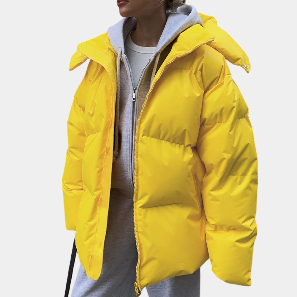Hooded Puffer Coat Oversized Quilted Vest