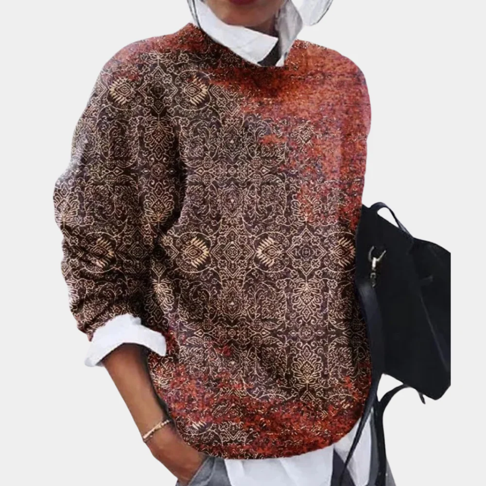 Cozy Round Neck Sweatshirt Large Sleeves