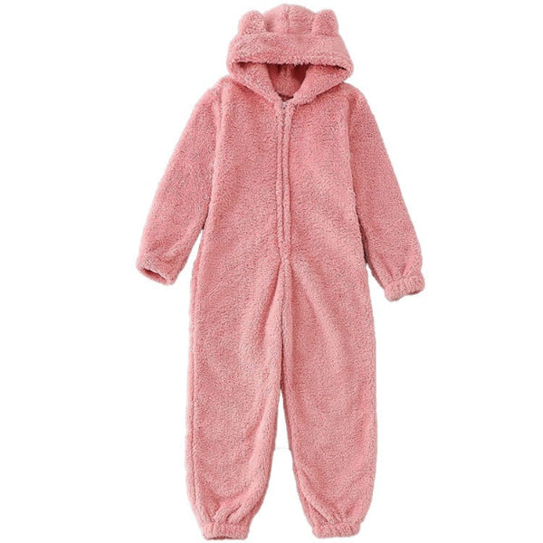 Women's Warm Fleece Onesie with Hood