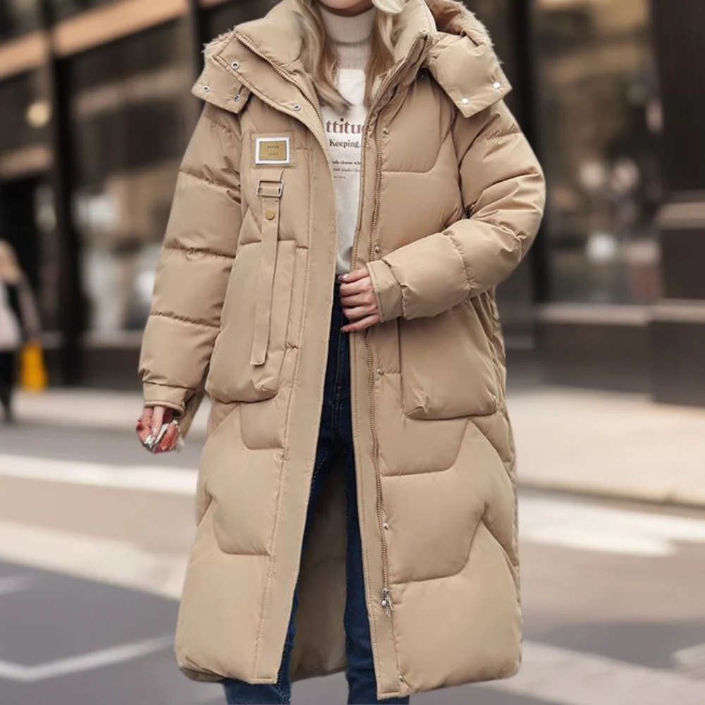 Oversized Winter Coat Quilted Hooded Long