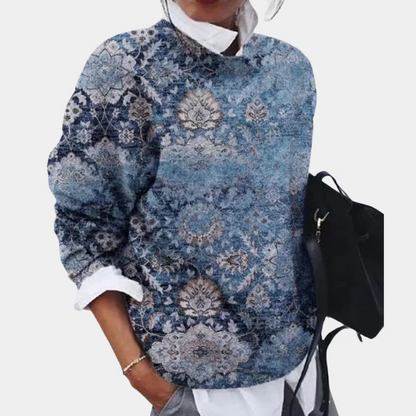 Cozy Round Neck Sweatshirt Large Sleeves