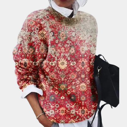 Cozy Round Neck Sweatshirt Large Sleeves