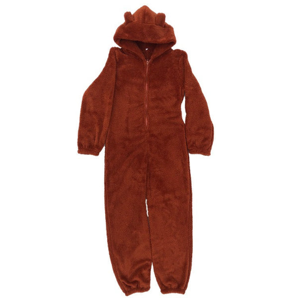 Women's Warm Fleece Onesie with Hood