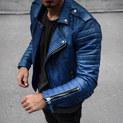 Men's Leather Jacket Retro Style Elegant