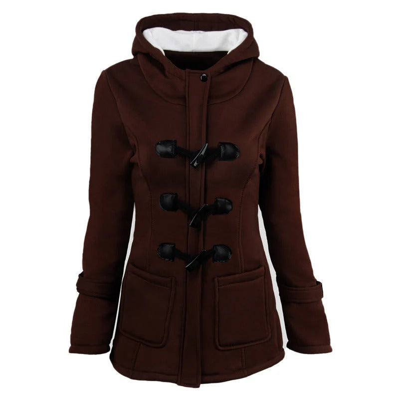 Kapuzenpulli Damen Knielang Baumwolle Modern - IdealeKleiden