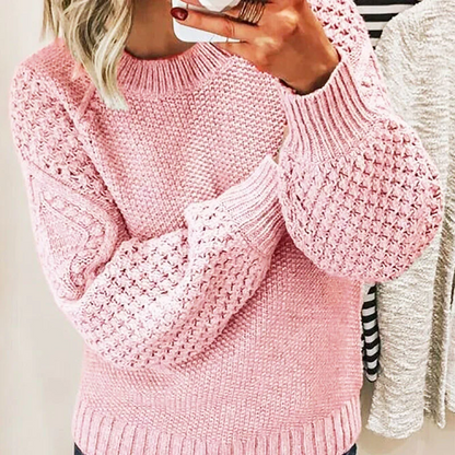 Oversized wool sweater with balloon sleeves