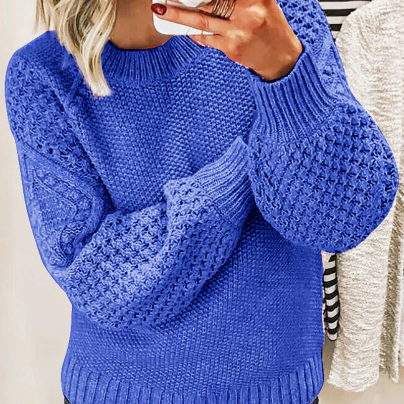 Oversized wool sweater with balloon sleeves