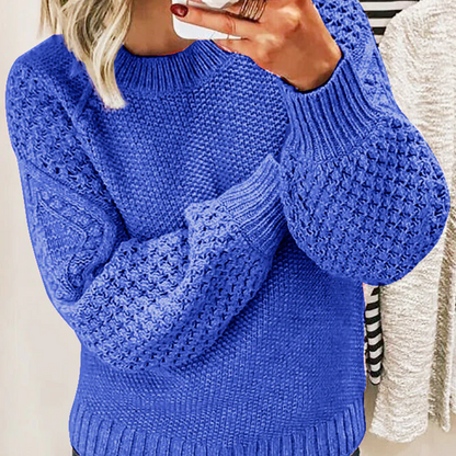 Oversized wool sweater with balloon sleeves