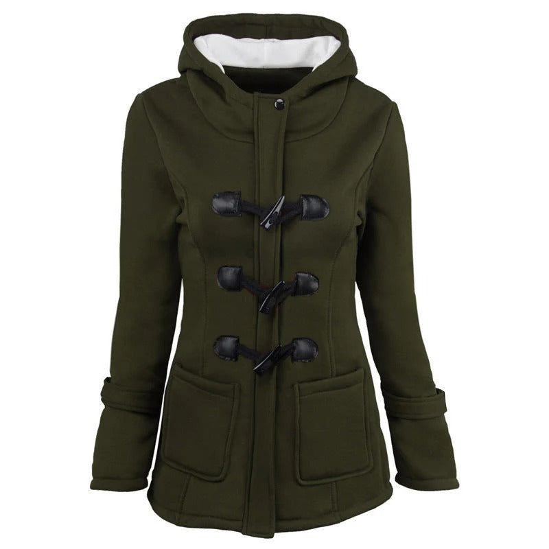 Stylish winter coat with hood and tailored fit