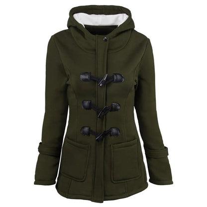 Stylish winter coat with hood and tailored fit