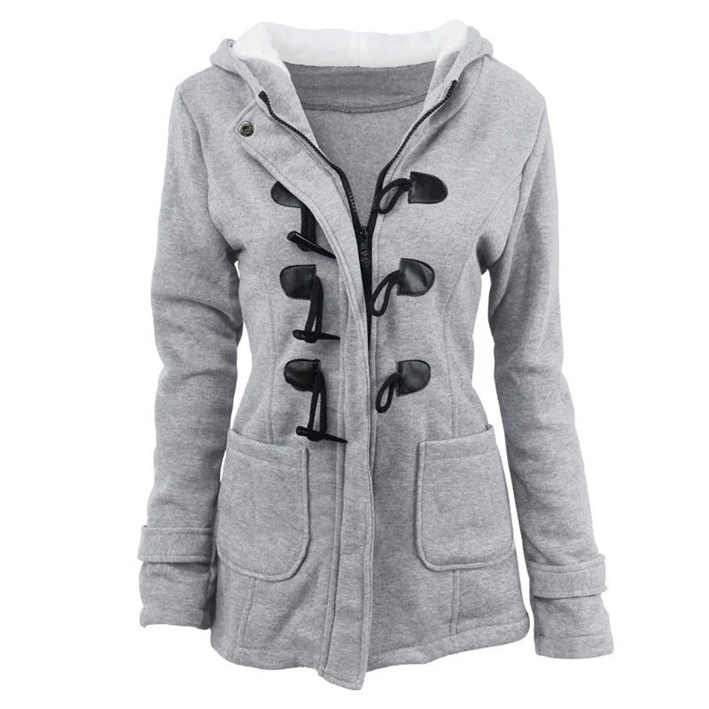 Stylish winter coat with hood and tailored fit