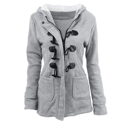 Stylish winter coat with hood and tailored fit