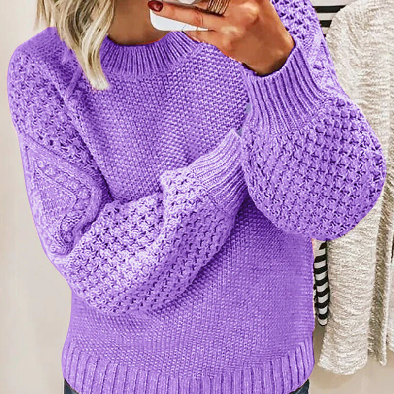 Oversized wool sweater with balloon sleeves