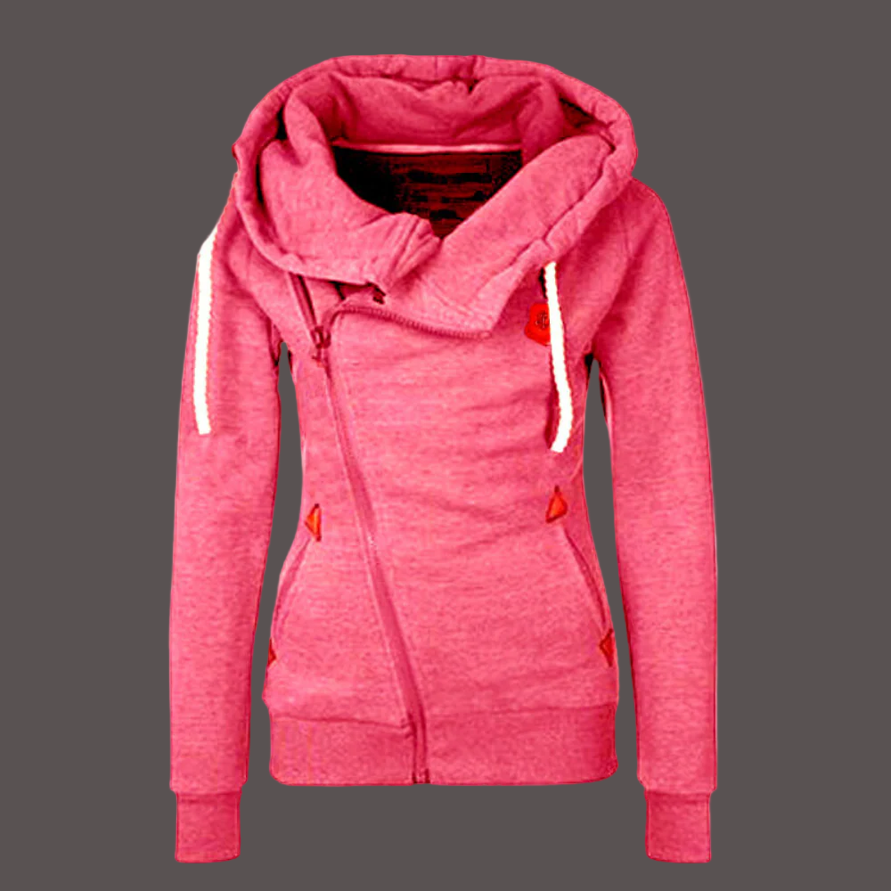 Hooded Jacket Unisex Asymmetrical Modern