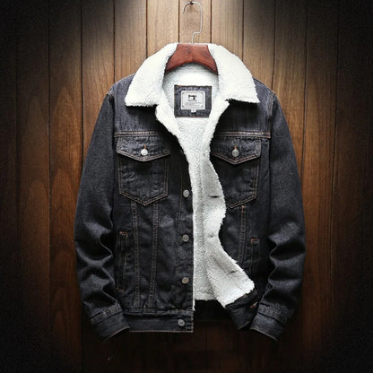 Men's Denim Jacket Warm Fleece Lining