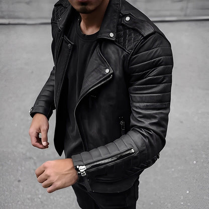 Men's Leather Jacket Retro Style Elegant