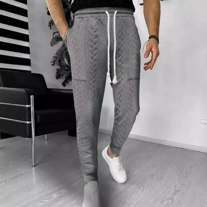 Bequeme Joggerhose mit Jacquard-Muster und geradem Schnitt - IdealeKleiden