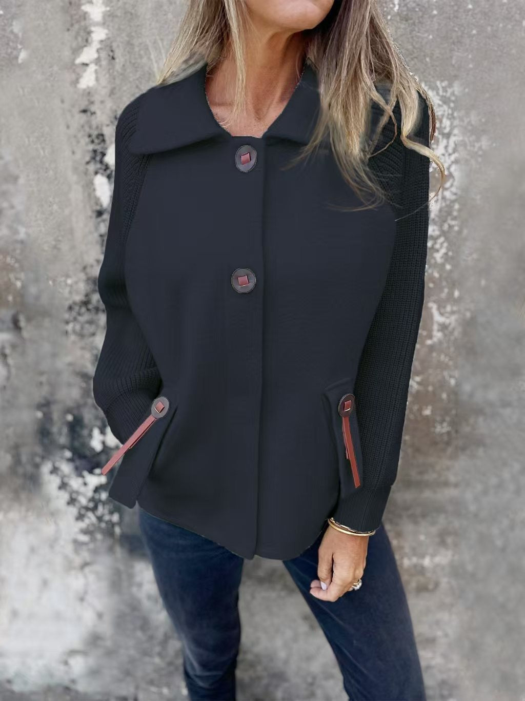 Comfortable Women's Clothing Loose Fit Ribbed Sleeves