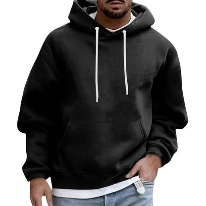 Comfortable Men's Hoodie Plus Size Soft Cotton Kangaroo Pocket Hood