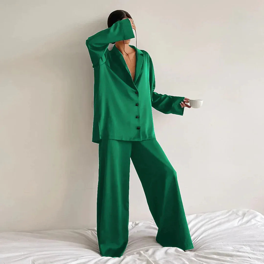 Women's Satin Pajama Set Loose Style