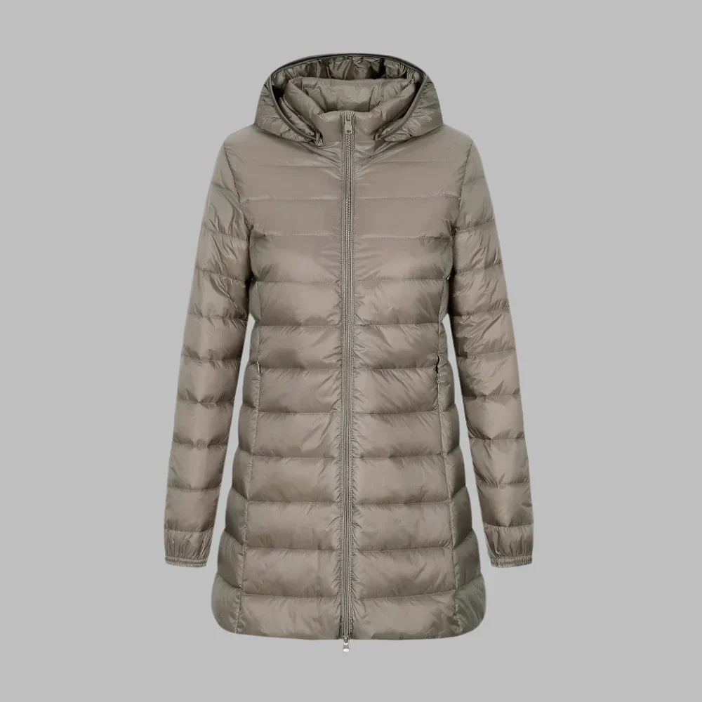 Short Water-Repellent Quilted Jacket With Hood
