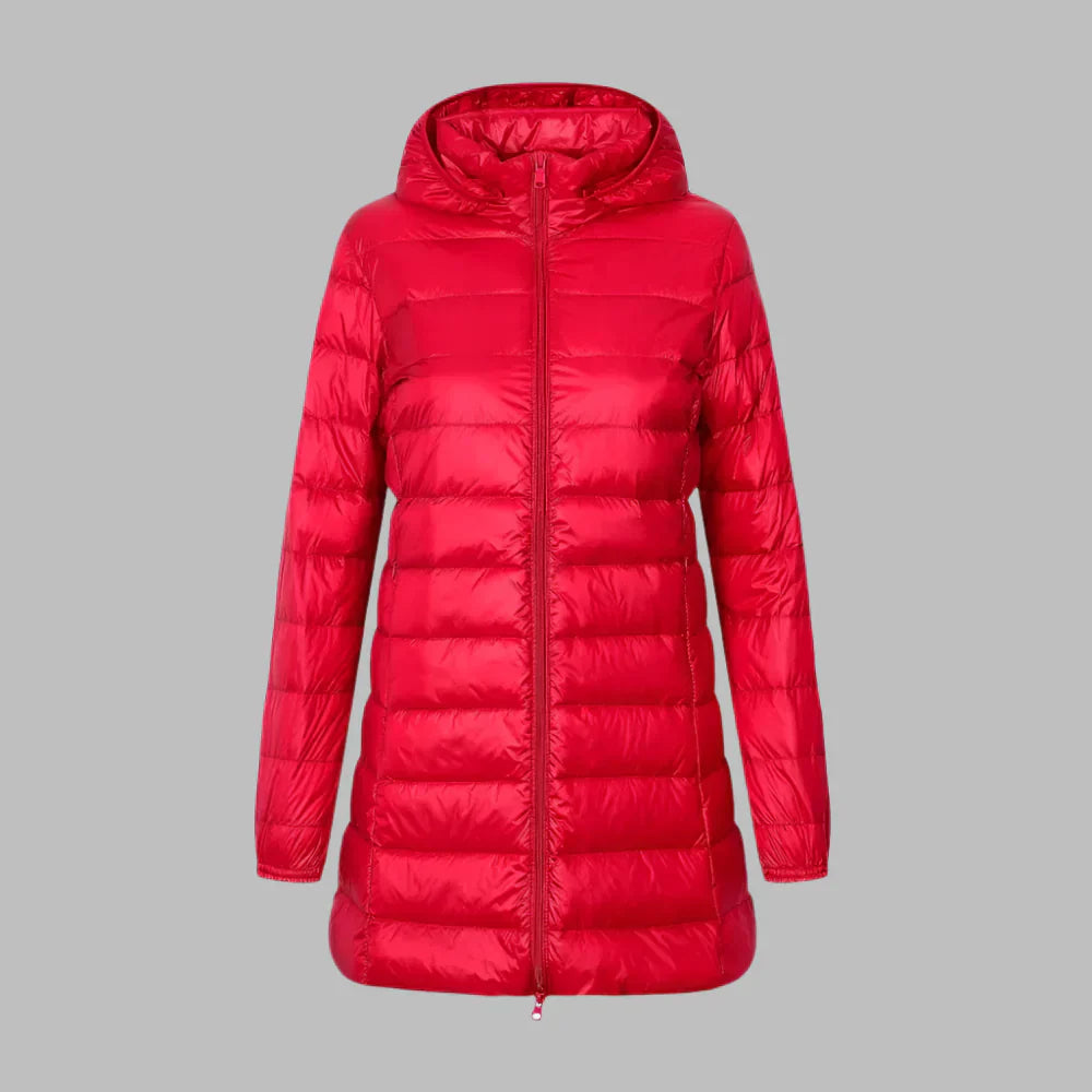 Short Water-Repellent Quilted Jacket With Hood