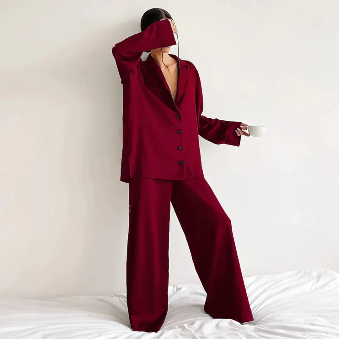 Women's Satin Pajama Set Loose Style