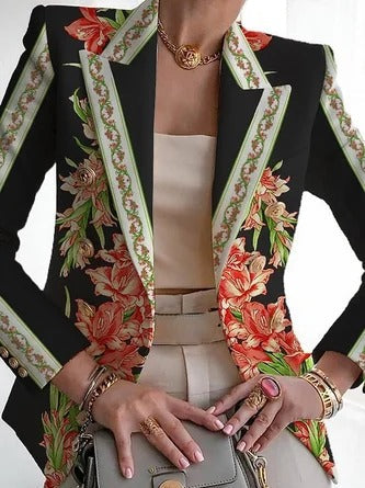 Elegantes Kleid Blumenmuster Rundhals Schnellverschluss - IdealeKleiden