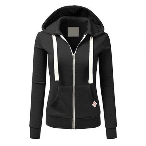 Hooded Sweatshirt Slim Fit Zipper Cotton Pocket