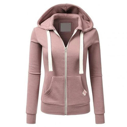Hooded Sweatshirt Slim Fit Zipper Cotton Pocket